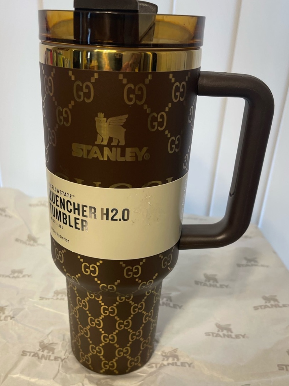 Custom Stanley Brown and Gold Tumbler 40oz